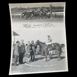 Vintage 1970 Aqueduct Horse Racing Photo Rivanita Winner’s Circle